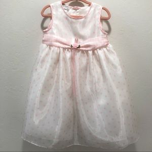 Pippa & Julie White and Pink Polka Dot Dress